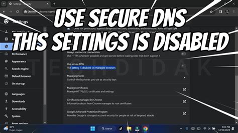 I can&39;t use secure dns over https The option is greyed out. . Use secure dns this setting is disabled on managed browsers